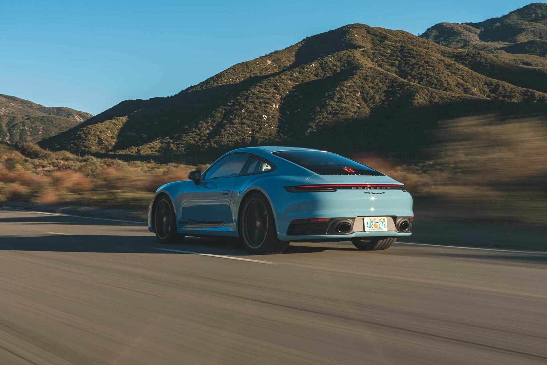 2023 Porsche 911 Carrera T (Color: Gulf Blue) Rear Three-Quarter Wallpapers #100 of 192