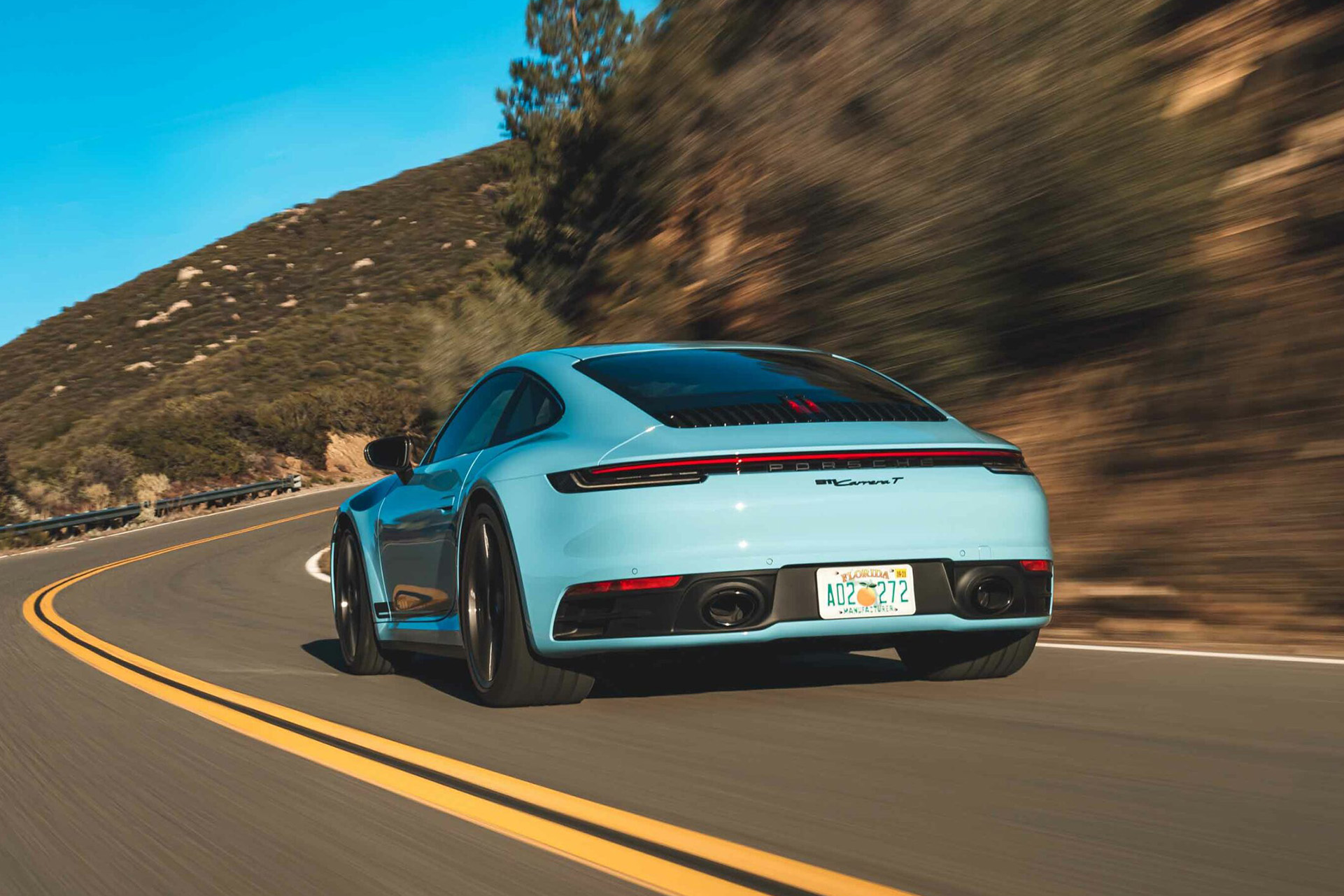 2023 Porsche 911 Carrera T (Color: Gulf Blue) Rear Wallpapers #101 of 192