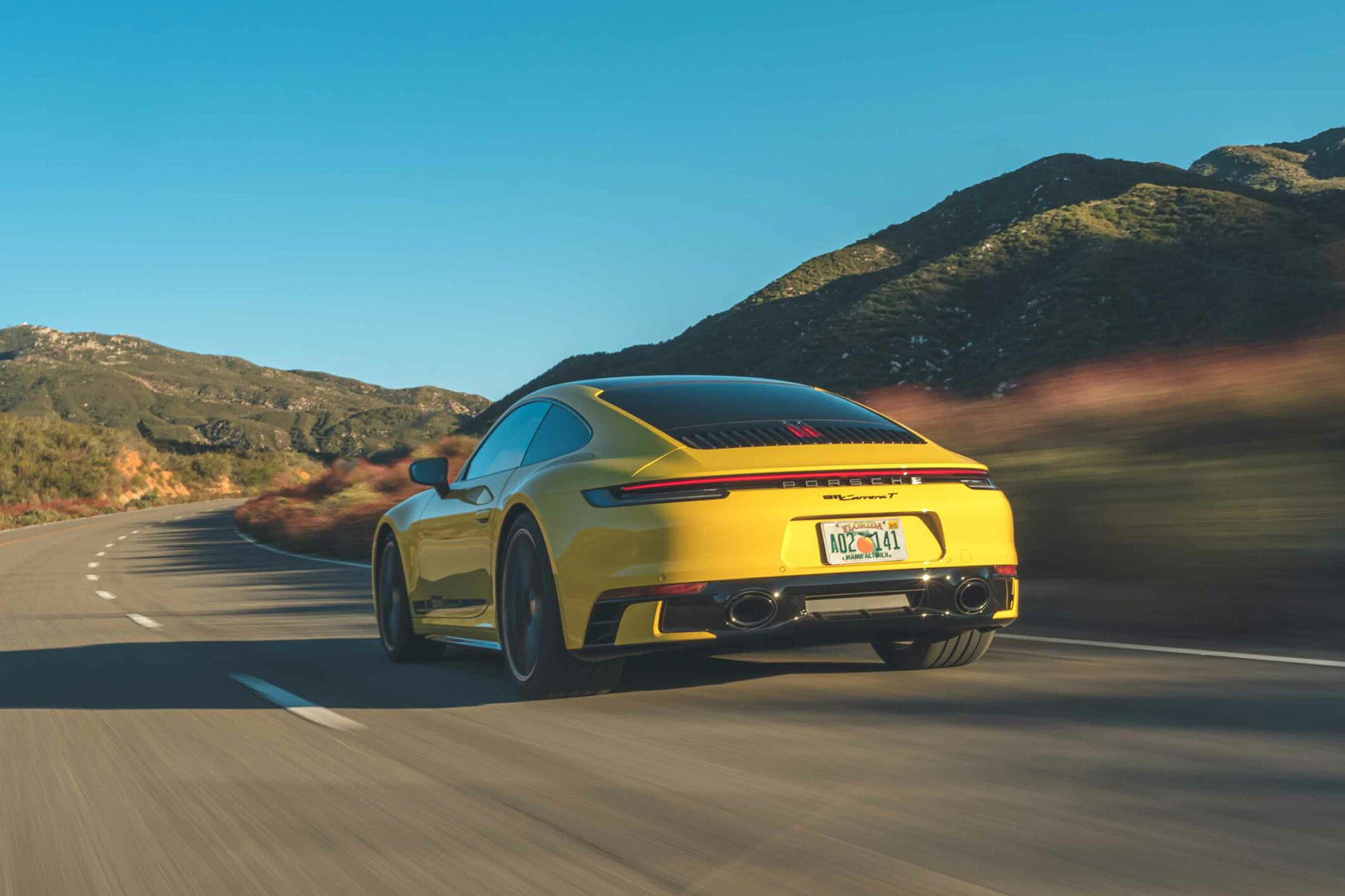 2023 Porsche 911 Carrera T (Color: Racing Yellow) Rear Three-Quarter Wallpapers #42 of 192