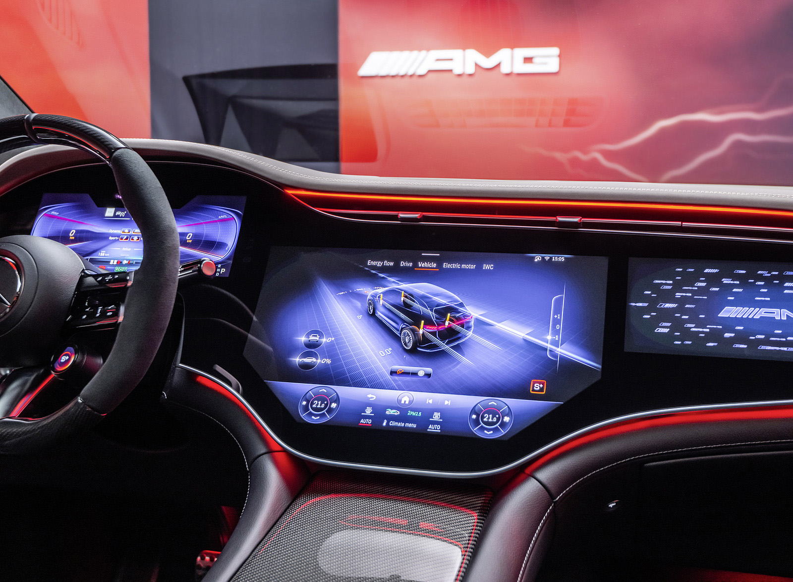 2024 Mercedes-AMG EQE 53 4MATIC+ SUV (Color: Sodalite Blue) Central Console Wallpapers #44 of 59