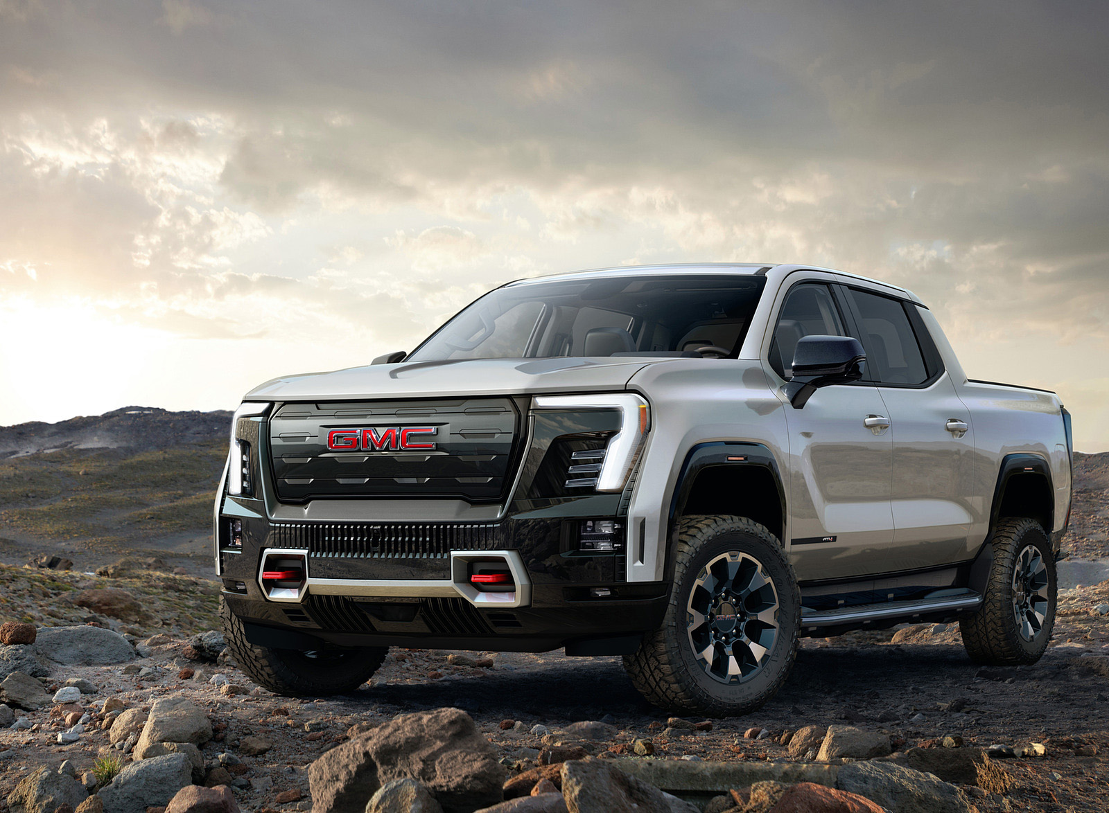 2025 GMC Sierra EV AT4 Front Three-Quarter Wallpapers #17 of 20