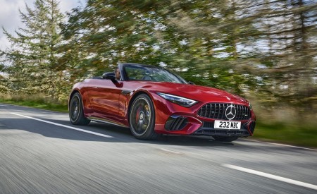 2022 Mercedes-AMG SL 55 (UK-Spec) Front Three-Quarter Wallpapers 450x275 (5)