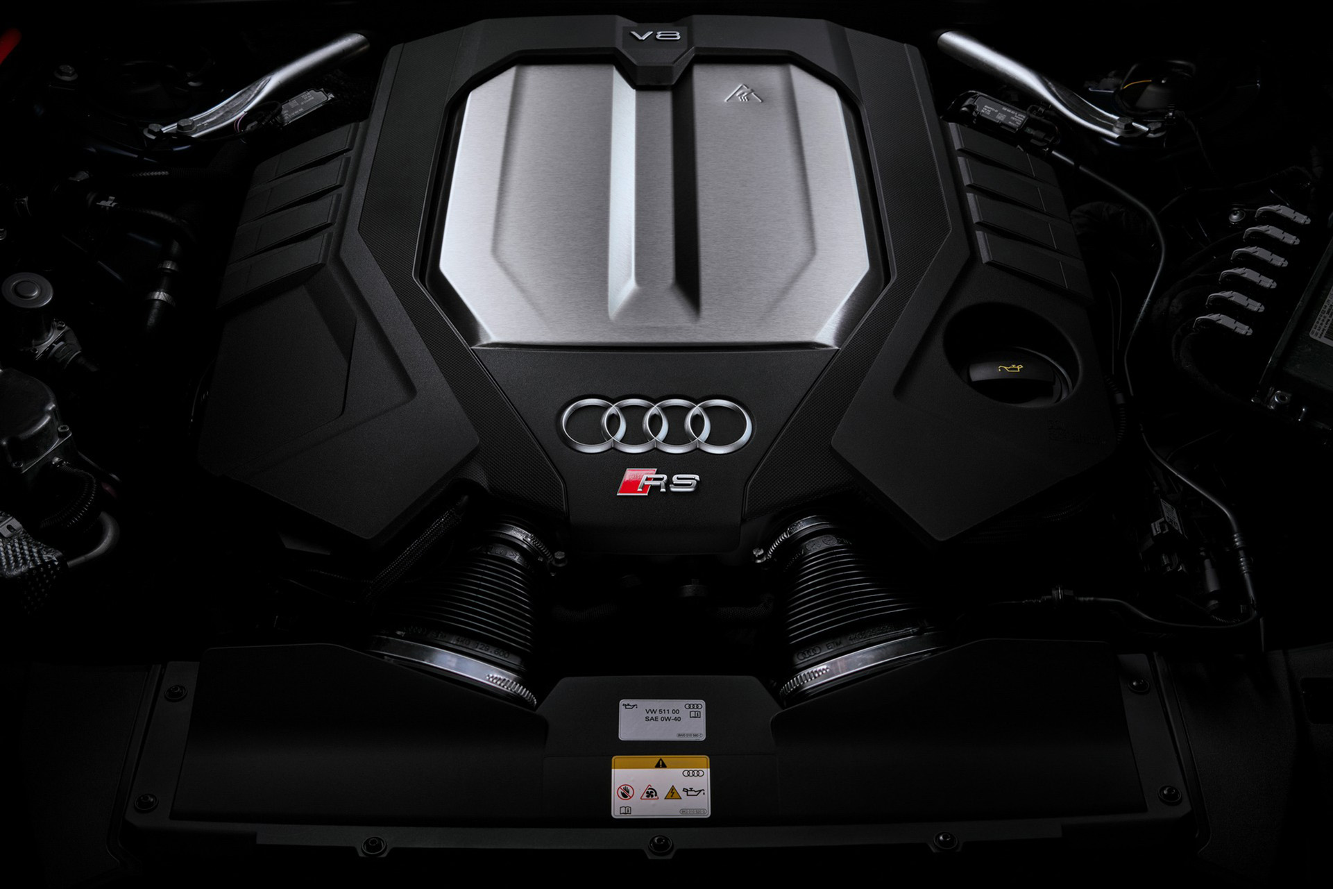 2023 Audi RS6 Avant Performance (Color: Nimbus Grey in Pearl Effect) Engine Wallpapers #59 of 93
