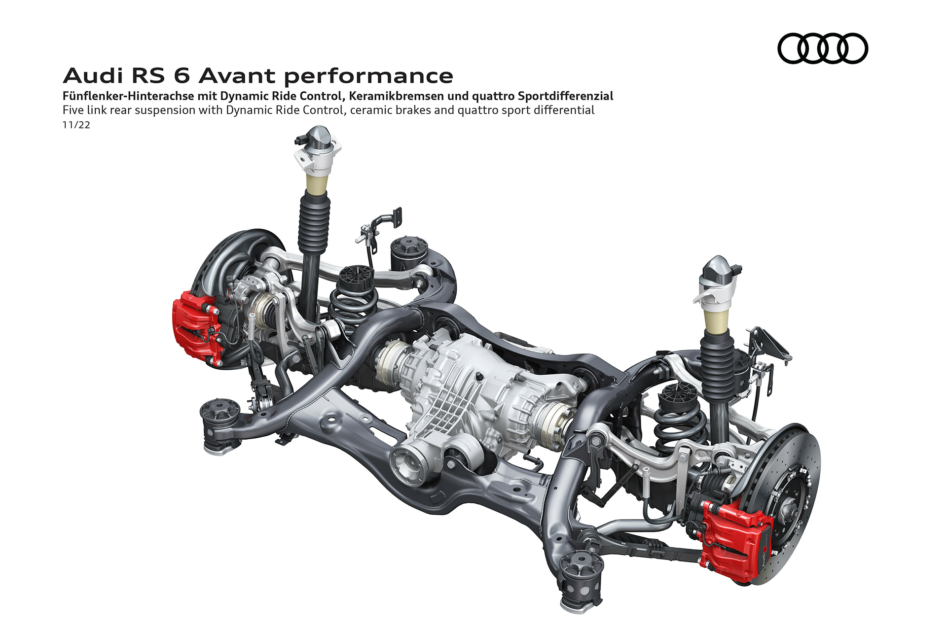 2023 Audi RS6 Avant Performance Five link rear suspension with Dynamic Ride Control and quattro sport differential Wallpapers #89 of 93