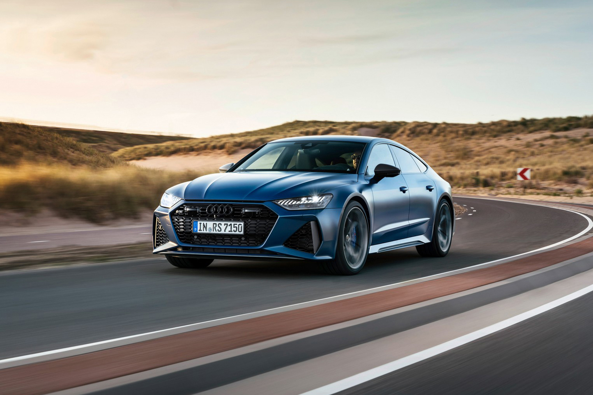 2023 Audi RS7 Sportback Performance (Color: Ascari Blue Matt) Front Three-Quarter Wallpapers (1)