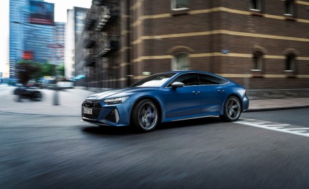 2023 Audi RS7 Sportback Performance (Color: Ascari Blue Matt) Front Three-Quarter Wallpapers 450x275 (49)