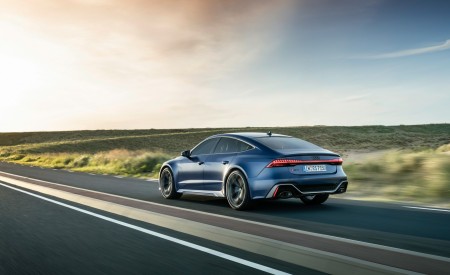 2023 Audi RS7 Sportback Performance (Color: Ascari Blue Matt) Rear Three-Quarter Wallpapers 450x275 (8)