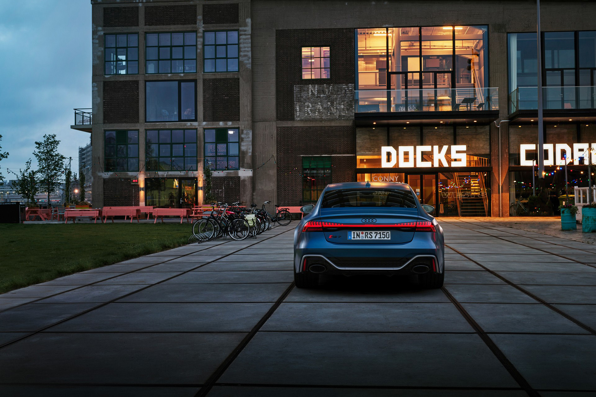 2023 Audi RS7 Sportback Performance (Color: Ascari Blue Matt) Rear Wallpapers #68 of 119