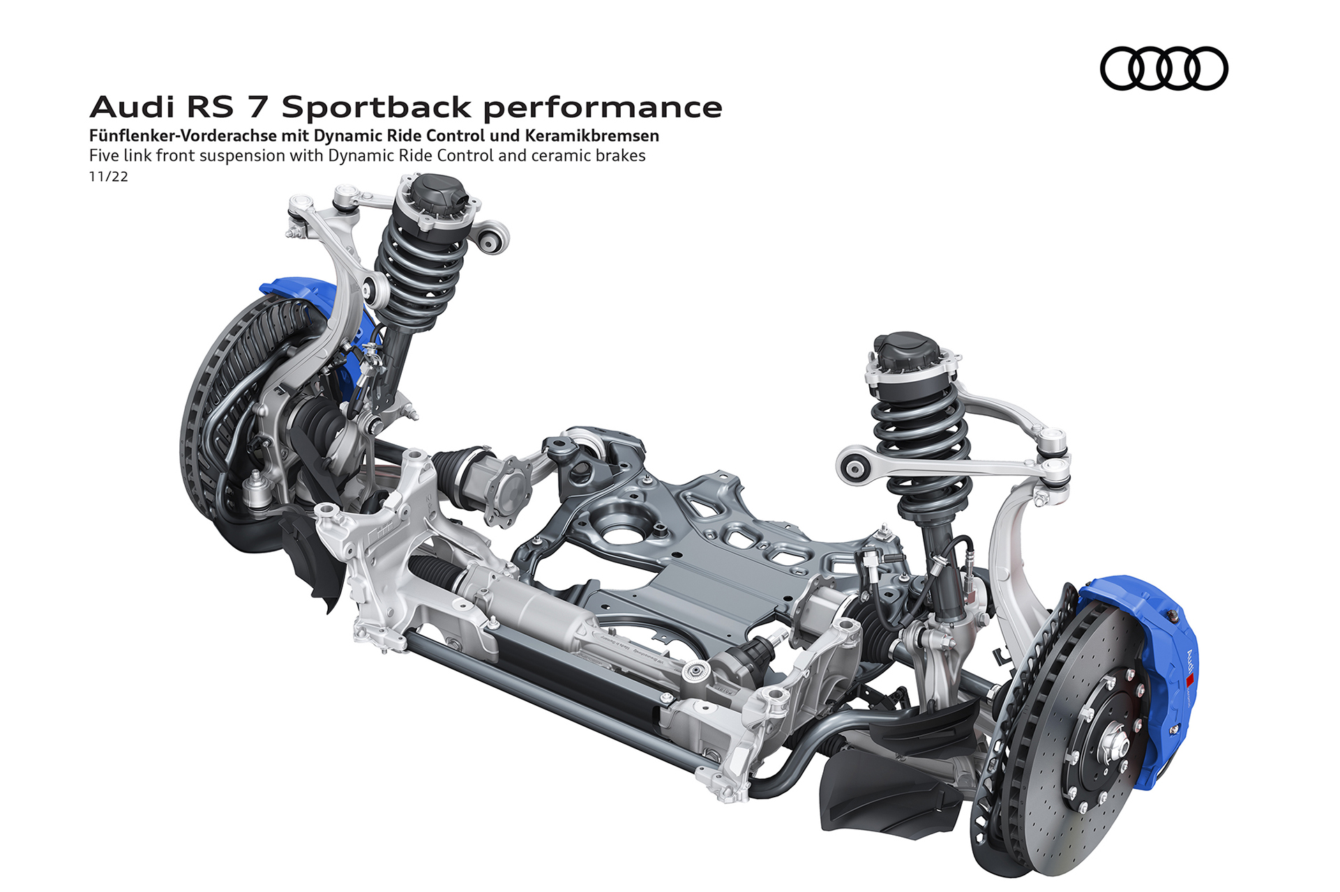 2023 Audi RS7 Sportback Performance Five link front suspension with Dynamic Ride Control and ceramic brakes Wallpapers #107 of 119