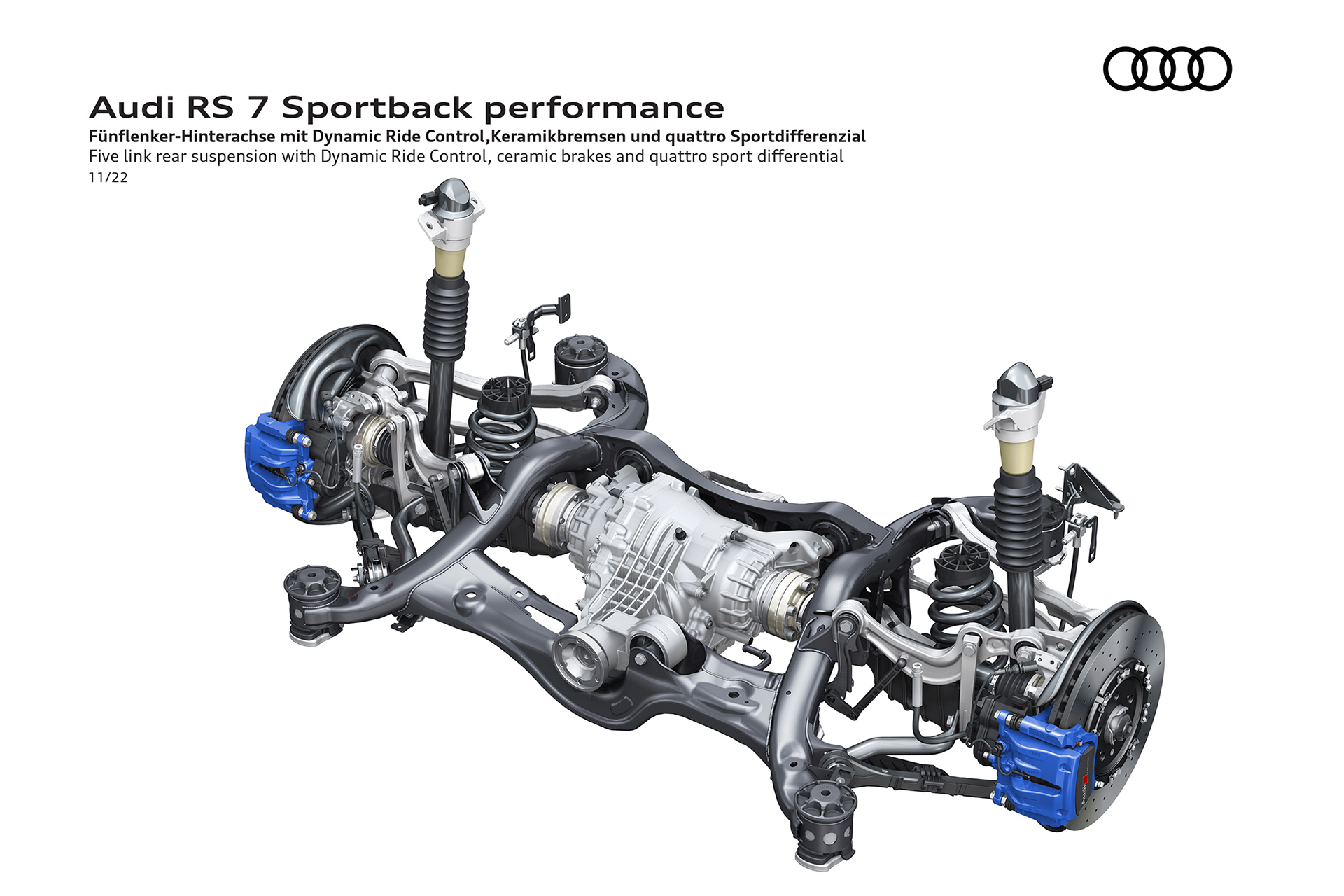 2023 Audi RS7 Sportback Performance Five link rear suspension with Dynamic Ride Control and ceramic brakes Wallpapers #105 of 119