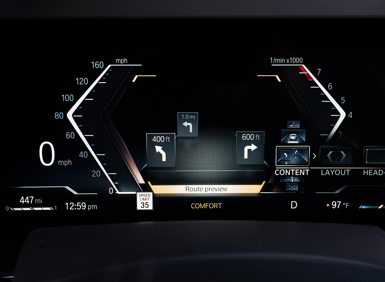 2023 BMW X7 xDrive 40i (Color: Blue Ridge Mountain; US-Spec) Digital Instrument Cluster Wallpapers #90 of 239