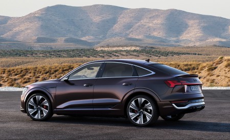 2024 Audi Q8 Sportback e-tron quattro (Color: Madeira Brown Metallic) Rear Three-Quarter Wallpapers 450x275 (18)