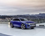 2024 Audi SQ8 Sportback e-tron quattro (Color: Ultra Blue Metallic) Front Three-Quarter Wallpapers 150x120