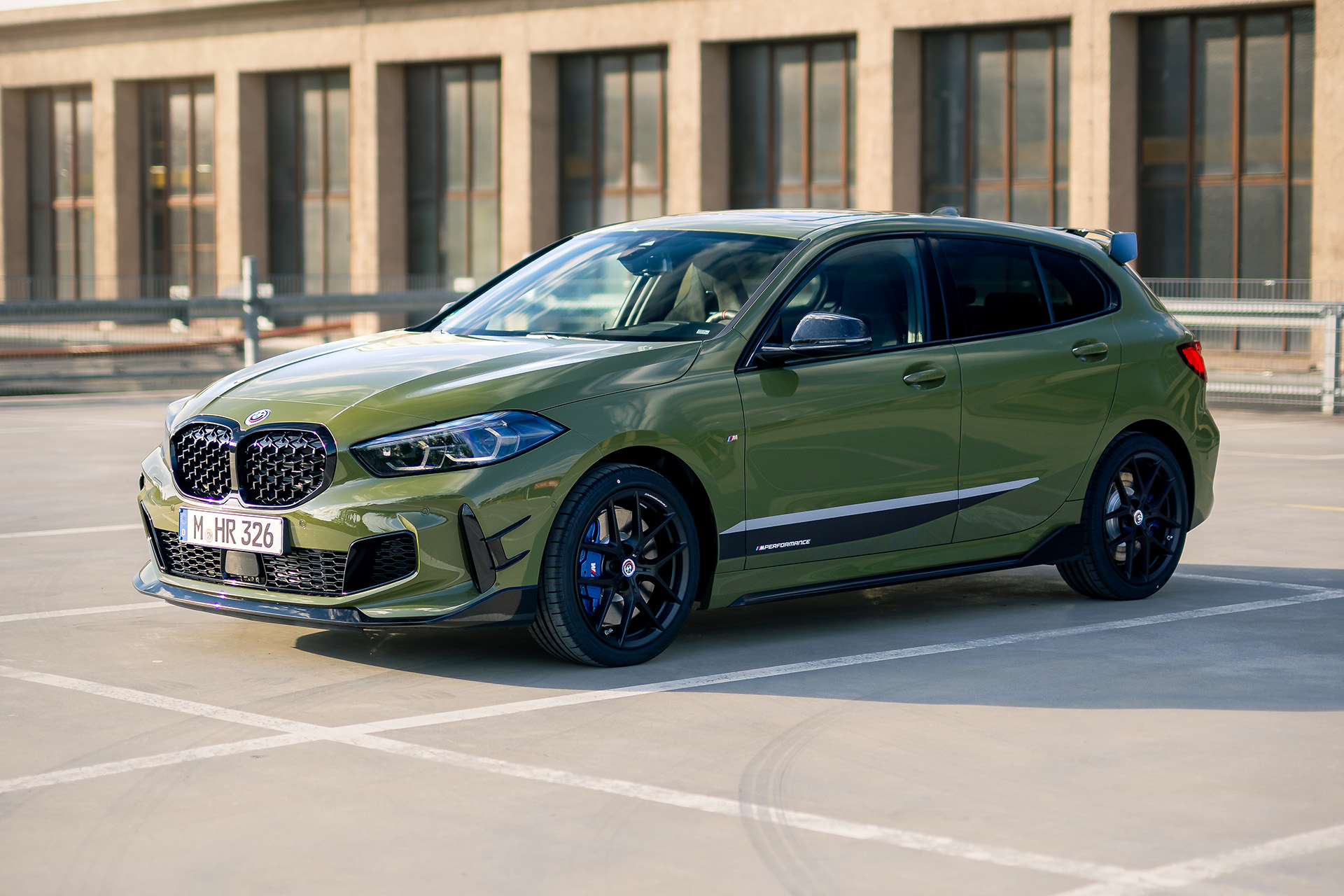 2023 BMW M135i xDrive M Performance Parts (Color: Urban Green) Front Three-Quarter Wallpapers (9)