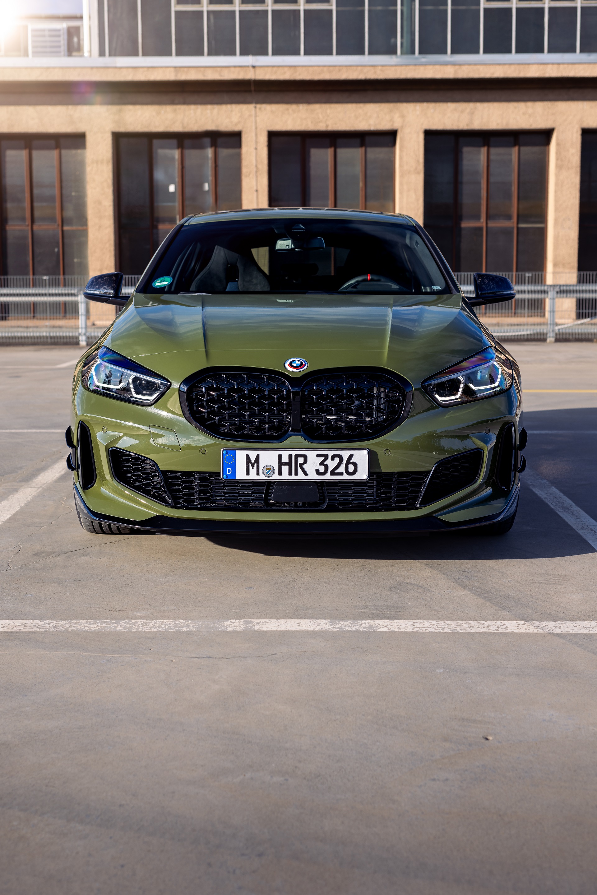 2023 BMW M135i xDrive M Performance Parts (Color: Urban Green) Front Wallpapers (4)