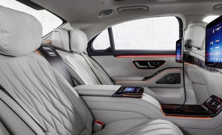 2023 Mercedes-AMG S 63 E PERFORMANCE (Color: MANUFAKTUR Cashmere White Magno) Interior Rear Seats Wallpapers 450x275 (36)