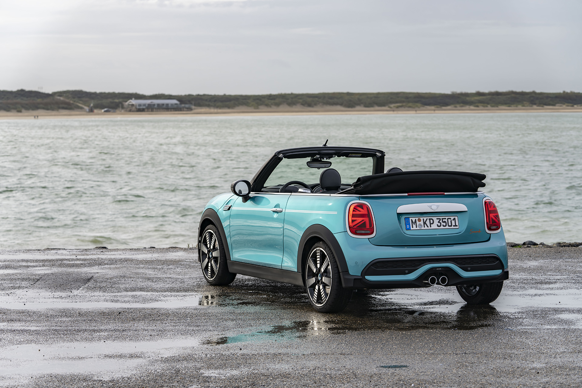 2023 Mini Cooper S Convertible Seaside Edition (Color: Caribbean Aqua) Rear Three-Quarter Wallpapers #30 of 133