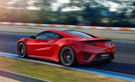 2017 Honda NSX (Euro-Spec) (Color: Curva Red) Rear Three-Quarter Wallpapers 450x275 (9)