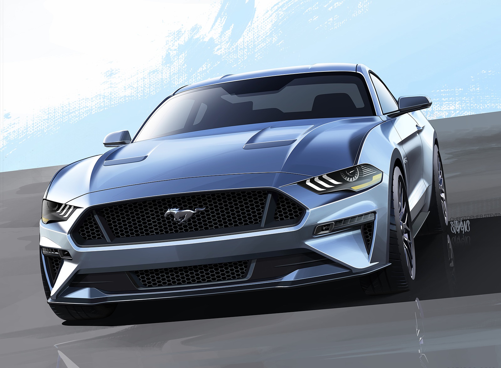 2018 Ford Mustang V8 GT Design Sketch Wallpapers (15)