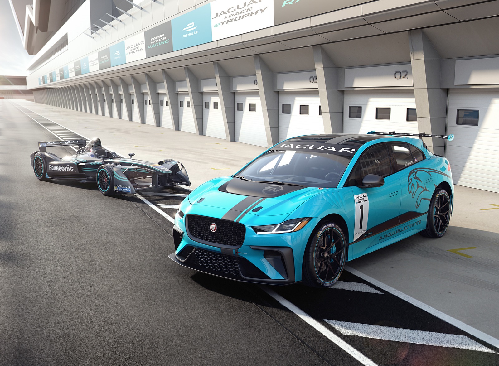 2018 Jaguar I-PACE eTROPHY Racecar and Formula E Front Three-Quarter Wallpapers (5)