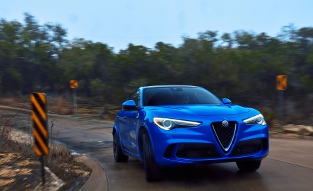 2018 Alfa Romeo Stelvio Quadrifoglio (Color: Misano Blue) Front Wallpapers 450x275 (34)