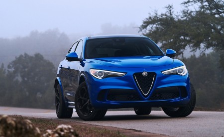 2018 Alfa Romeo Stelvio Quadrifoglio (Color: Misano Blue) Front Wallpapers 450x275 (33)