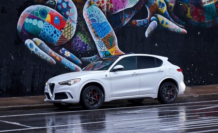 2018 Alfa Romeo Stelvio Quadrifoglio (Color: Trofeo White) Front Three-Quarter Wallpapers 450x275 (12)