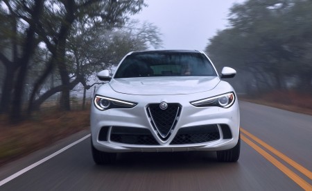 2018 Alfa Romeo Stelvio Quadrifoglio (Color: Trofeo White) Front Wallpapers 450x275 (21)