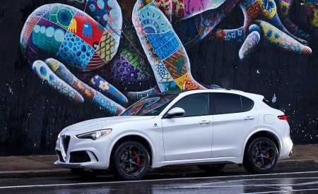 2018 Alfa Romeo Stelvio Quadrifoglio (Color: Trofeo White) Side Wallpapers 450x275 (13)