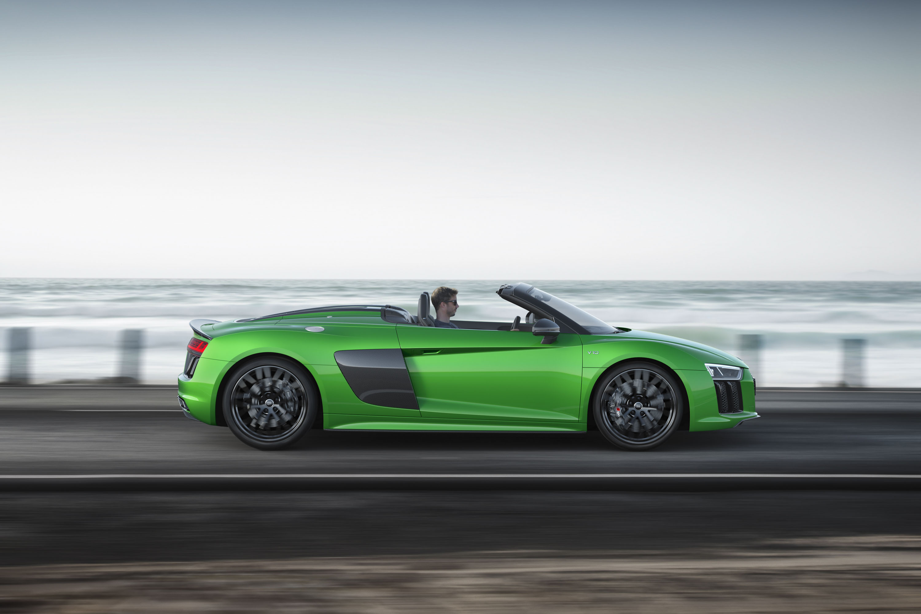 2018 Audi R8 Spyder V10 plus (Color: Micrommata Green) Side Wallpapers (2)