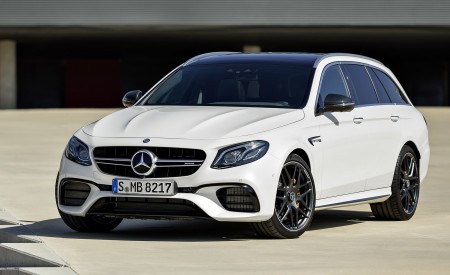 2018 Mercedes-AMG E63 S Wagon 4MATIC+ (Color: Diamond White) Front Three-Quarter Wallpapers 450x275 (31)