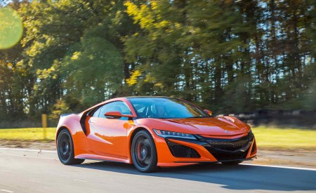 2019 Acura NSX (Color: Thermal Orange Pearl) Front Three-Quarter Wallpapers 450x275 (18)