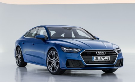2019 Audi A7 Sportback (Color: Ara Blue) Front Three-Quarter Wallpapers 450x275 (18)