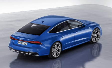 2019 Audi A7 Sportback (Color: Ara Blue) Rear Three-Quarter Wallpapers 450x275 (24)