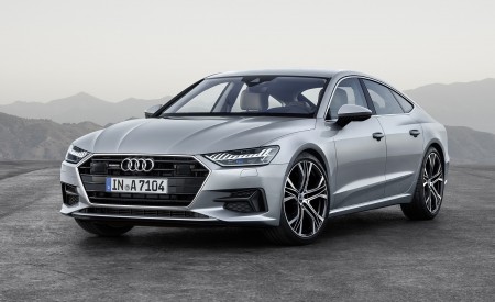 2019 Audi A7 Sportback (Color: Florett Silver) Front Three-Quarter Wallpapers 450x275 (4)