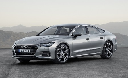2019 Audi A7 Sportback (Color: Florett Silver) Front Three-Quarter Wallpapers 450x275 (5)
