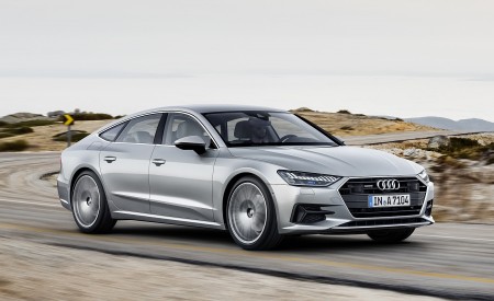 2019 Audi A7 Sportback (Color: Florett Silver) Front Three-Quarter Wallpapers 450x275 (3)
