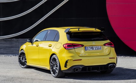 2019 Mercedes-AMG A35 4MATIC (Color: Sun Yellow) Rear Three-Quarter Wallpapers 450x275 (19)