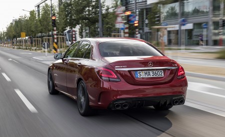 2019 Mercedes-AMG C43 4MATIC Sedan (Color: Hyacinth Red) Rear Three-Quarter Wallpapers 450x275 (18)