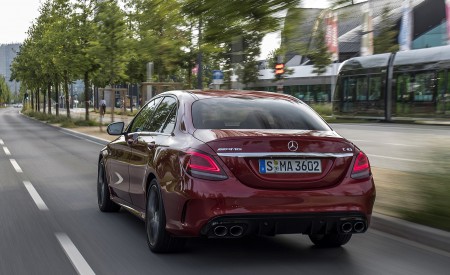2019 Mercedes-AMG C43 4MATIC Sedan (Color: Hyacinth Red) Rear Three-Quarter Wallpapers 450x275 (20)