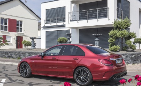 2019 Mercedes-AMG C43 4MATIC Sedan (Color: Hyacinth Red) Rear Three-Quarter Wallpapers 450x275 (42)