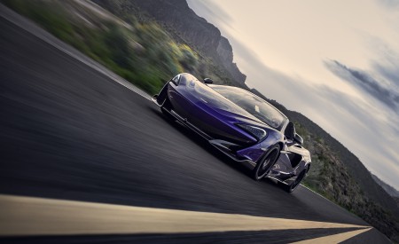 2020 McLaren 600LT Spider (Color: Lantana Purple) Front Three-Quarter Wallpapers 450x275 (3)