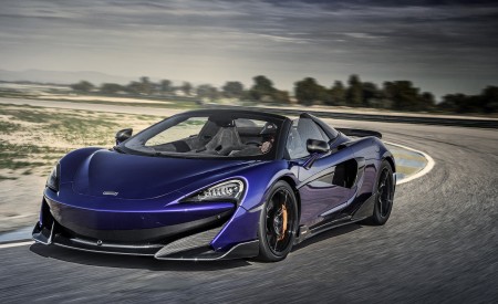 2020 McLaren 600LT Spider (Color: Lantana Purple) Front Three-Quarter Wallpapers 450x275 (12)