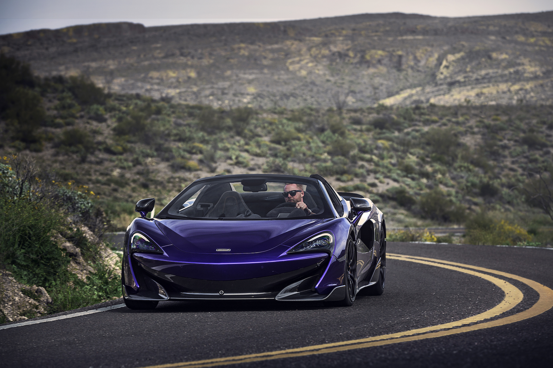 2020 McLaren 600LT Spider (Color: Lantana Purple) Front Wallpapers (13)