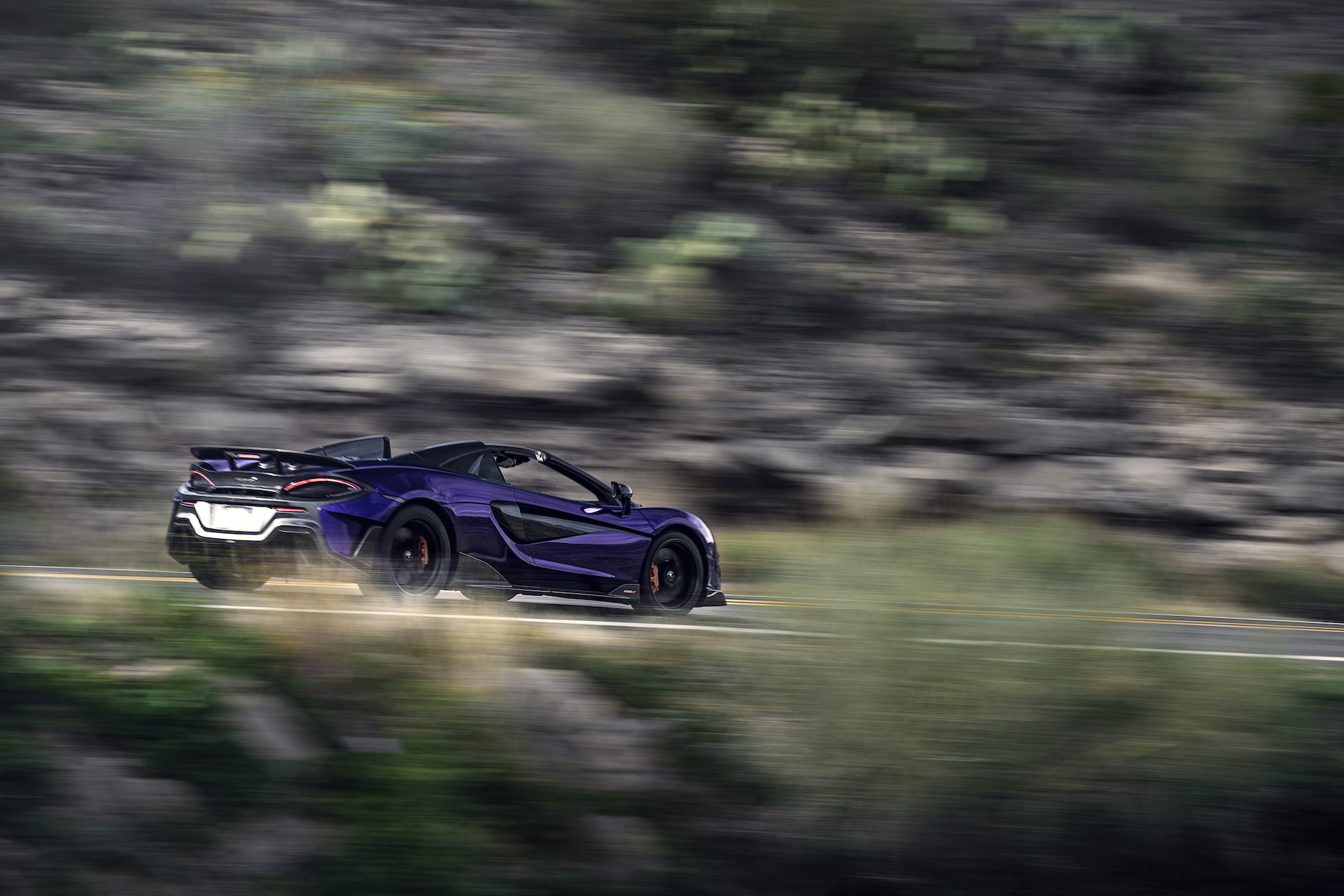 2020 McLaren 600LT Spider (Color: Lantana Purple) Rear Three-Quarter Wallpapers (14)