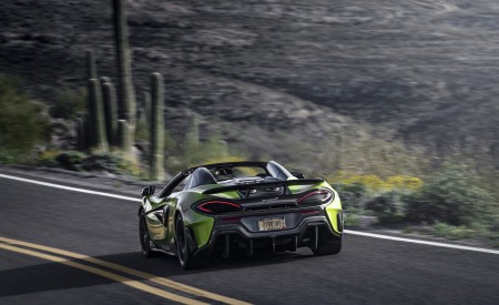 2020 McLaren 600LT Spider (Color: Lime Green) Rear Three-Quarter Wallpapers 450x275 (64)