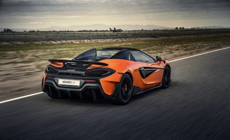 2020 McLaren 600LT Spider (Color: Myan Orange) Rear Three-Quarter Wallpapers 450x275 (35)