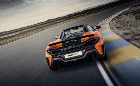 2020 McLaren 600LT Spider (Color: Myan Orange) Rear Wallpapers 450x275 (36)