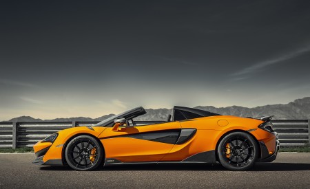 2020 McLaren 600LT Spider (Color: Myan Orange) Side Wallpapers 450x275 (44)