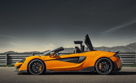 2020 McLaren 600LT Spider (Color: Myan Orange) Side Wallpapers 450x275 (46)